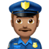 👮🏽‍♂️ man police officer: medium skin tone display on Apple